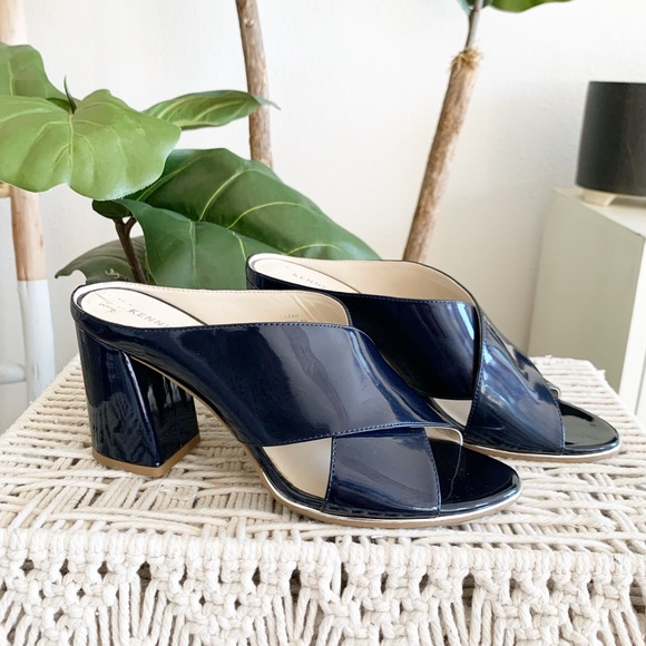 Kenneth Cole Leah Patent Blue Open Toe 